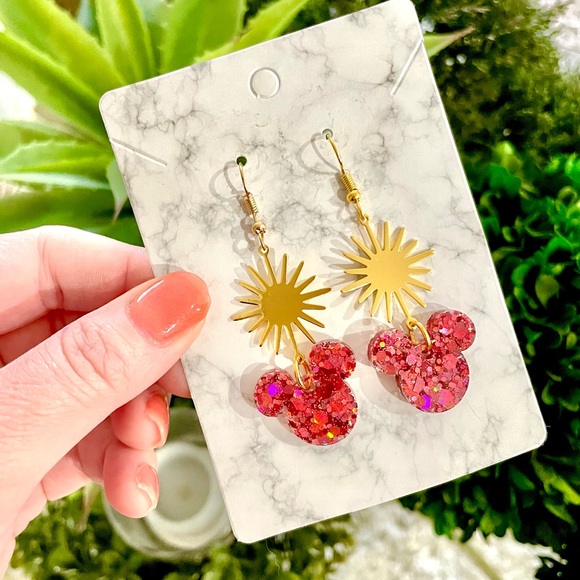 Sparkle Mickey Starburst Earrings - Picture 4 of 6